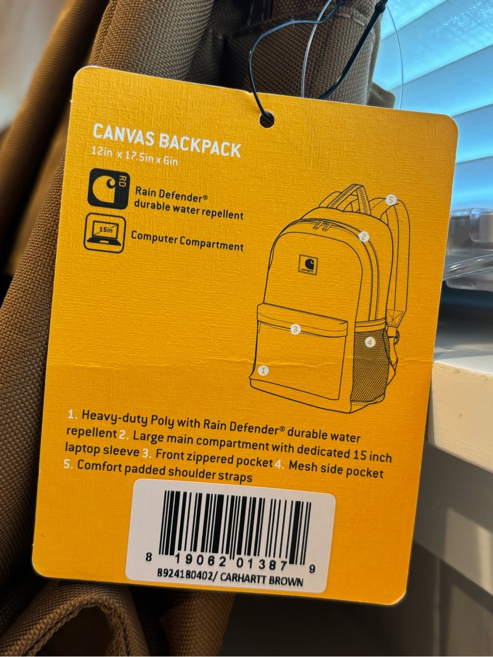 Carhartt brown backpack - Picture 5 of 9